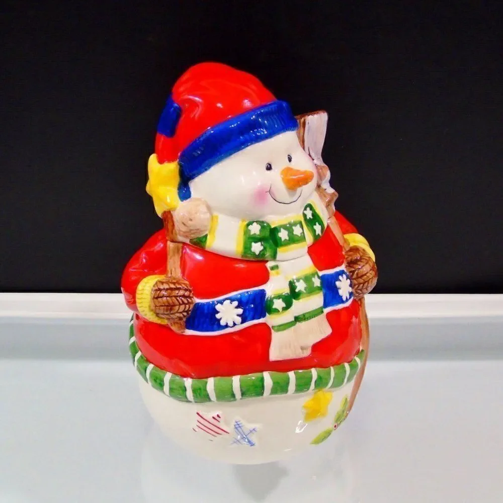 Christmas Snowman Large Cookie Jar